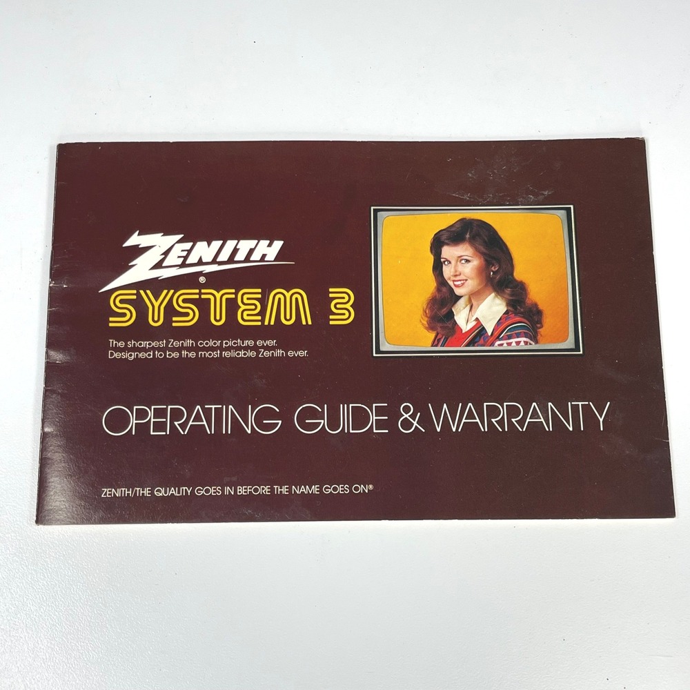 Vintage Zenith System 3 Operating Guide Warranty‎ Manual & Top Value TV Stamps